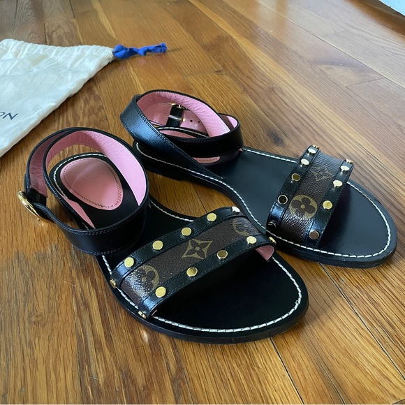 Authentic Louis Vuitton Passenger Flat Sandals - Black Size 40 - Picture 6 of 13